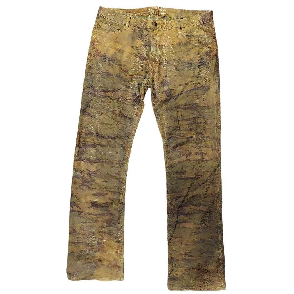 Robin Jean Snakeskin Reptile Camo Tie Dye Pants Sz40
